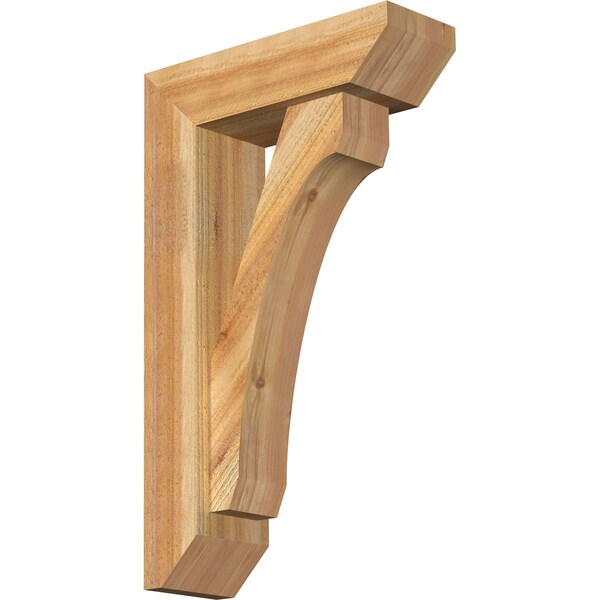 Ekena Millwork Legacy Slat Rough Sawn Bracket w/ Offset Brace, Western Red Cedar, 6"W x 18"D x 30"H BKT0604X18X30LEC06RWR - main